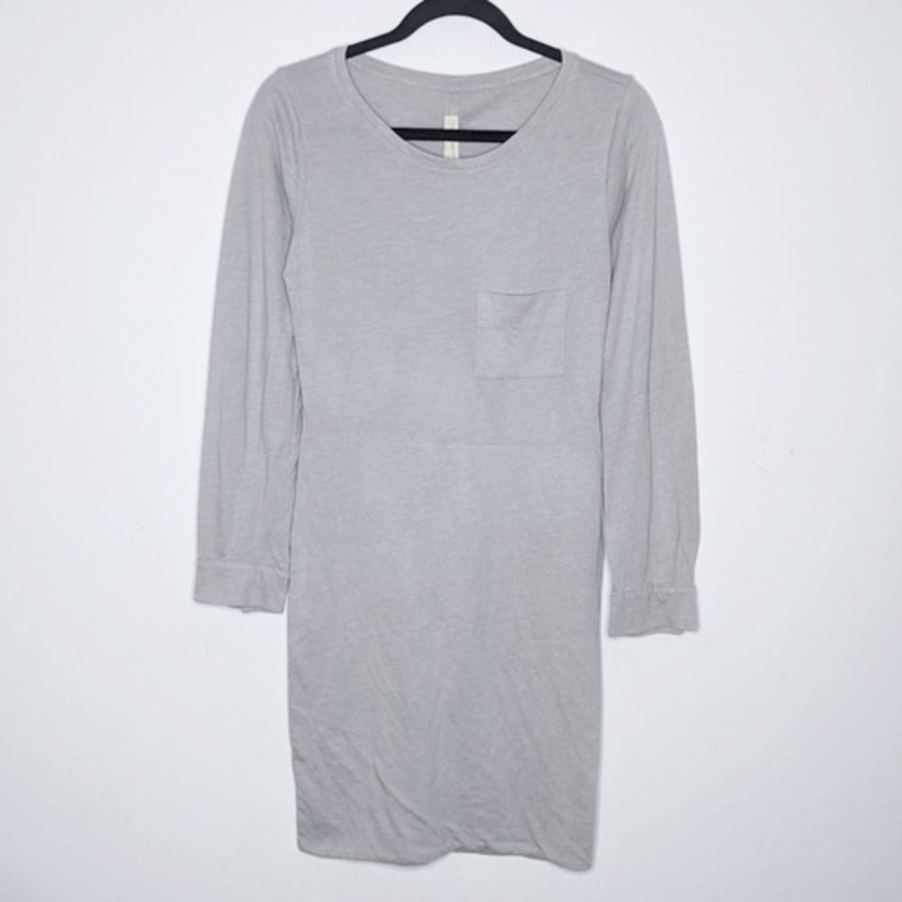 Raquel Allegra Fitted Long Sleeve Shirt Dress Grey 1 S